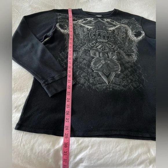 MMA EliteMens SZ 2XLBlack Thermal Waffle Knit Shirt Snakes